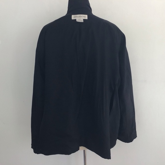 Jones New York Linen blend black fully lined 3 button blazer size 24W - Picture 12 of 14